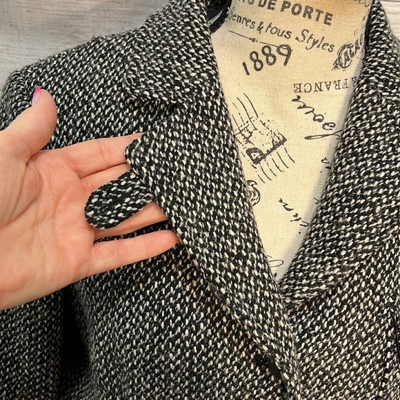 Comptoir des Cotonniers Jacket Wool Blend Tweed Size 44 XL Presley Laine Brown - Picture 3 of 13